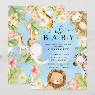 Oh Baby Jungle Invitación a Baby Shower