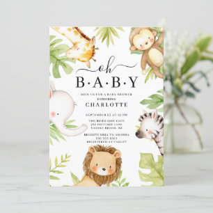 Oh Baby Jungle Invitación a Baby Shower