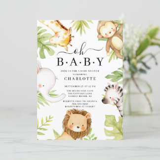 Oh Baby Jungle Invitación a Baby Shower