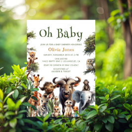 Oh Baby Jungle Invitación a Baby Shower