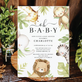 Oh Baby Jungle Invitación a Baby Shower