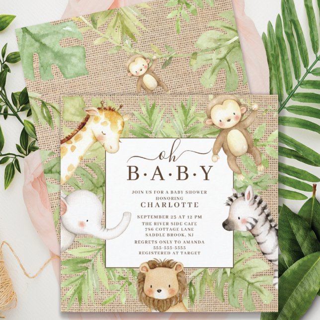 Oh Baby Jungle Invitación a Baby Shower (Subido por el creador)