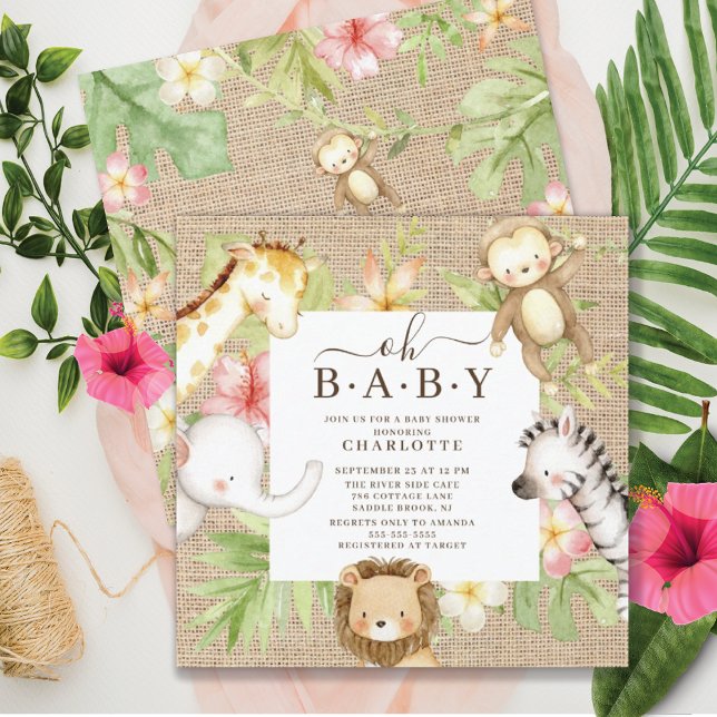 Oh Baby Jungle Invitación a Baby Shower (Subido por el creador)