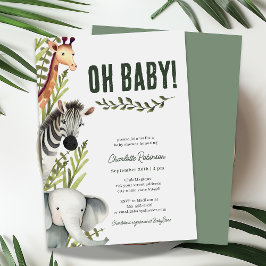 Oh Baby Jungle Invitación a Baby Shower
