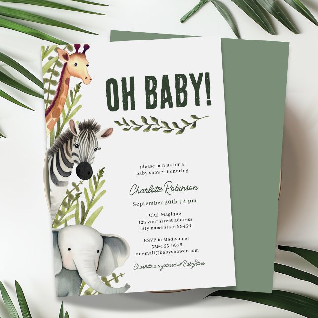Oh Baby Jungle Invitación a Baby Shower (Subido por el creador)