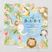 Oh Baby Jungle Invitación a Baby Shower