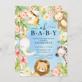 Oh Baby Jungle Invitación a Baby Shower