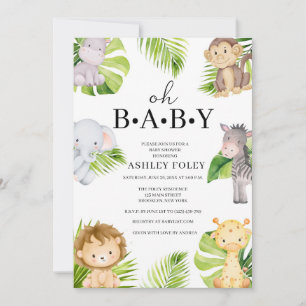 Oh Baby Jungle Invitación a Baby Shower
