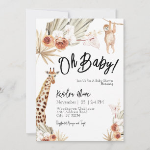 Oh Baby Jungle Invitación a Baby Shower