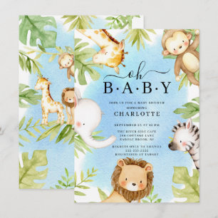 Oh Baby Jungle Invitación a Baby Shower