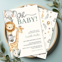 Oh Baby Jungle Safari Invitación a Baby Shower