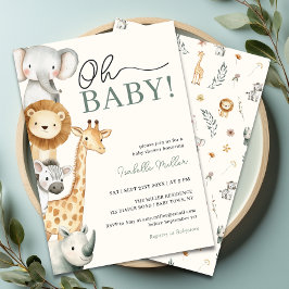 Oh Baby Jungle Safari Invitación a Baby Shower
