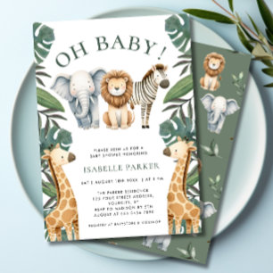 Oh Baby Jungle Safari Invitación a Baby Shower