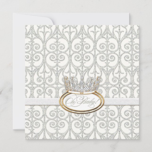 Oh Baby, la Princesa Crown Chica Invitación a la d (Anverso)