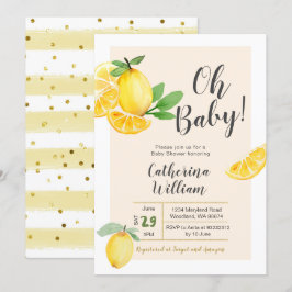 Oh Baby Lemon Baby Shower Invitación