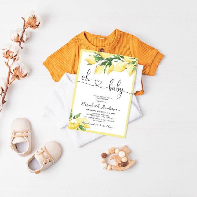 Oh Baby Lemon Baby Shower Invitación (Subido por el creador)