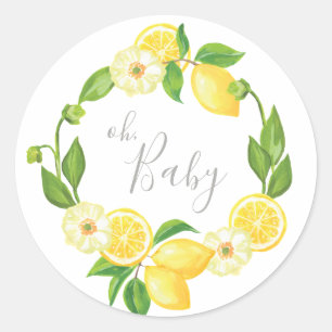 oh Baby Lemon Floral Baby Gracias Pegatina