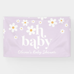 Oh Baby Lilac Daisy pancarta boho de ducha