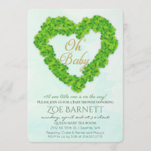 Oh Baby Lucky Clover Invitación Baby Shower