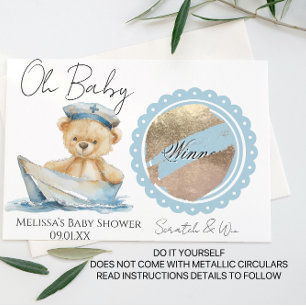 Oh Baby Marinero Fiesta de Bebé DIY Tarjeta de Ras
