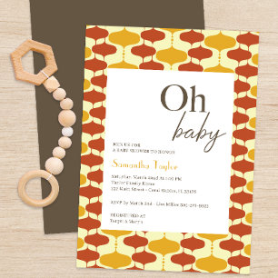 Oh Baby Mid Century Invitación moderna a Baby Show