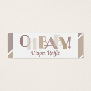 Oh Baby Mocha Moderno Typography Diaper Raffle