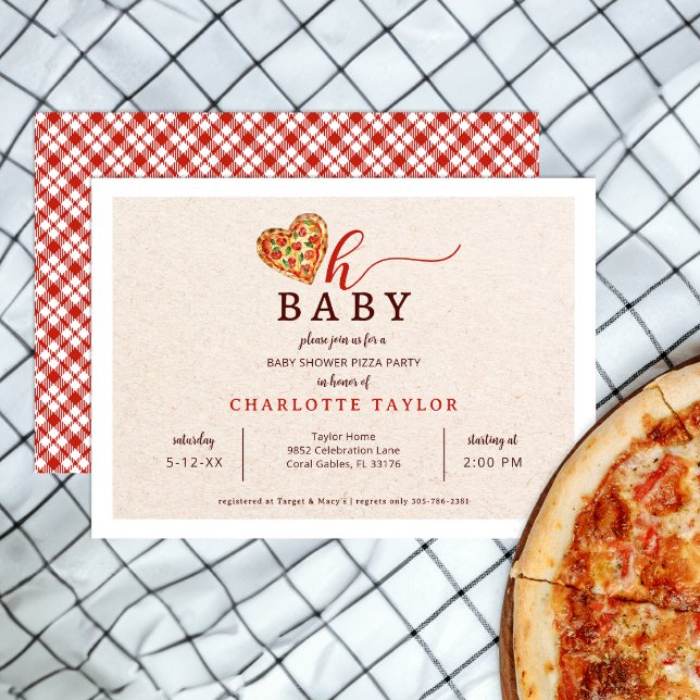 Oh Baby Pizza Invitación Baby Shower - Comida Dive (Oh Baby Pizza Baby Shower Invitation)