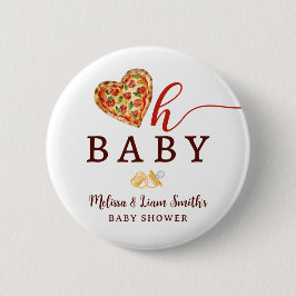 Oh Baby Pizza y Pacificadores Botón Baby Shower - 
