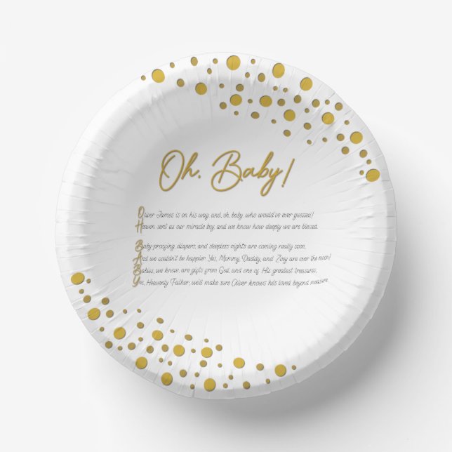 Oh Baby Plato De Papel (Anverso)