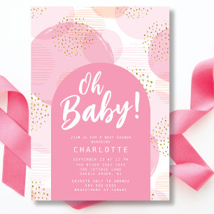 Oh Baby Polka Dots Invitación Baby Shower