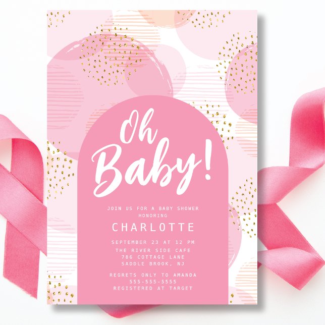 Oh Baby Polka Dots Invitación Baby Shower (Subido por el creador)