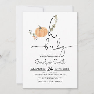 Oh Baby Pumpkin Invitación a Baby Shower