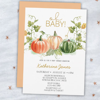 Oh Baby Pumpkin Invitación a Baby Shower