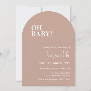 Oh Baby Shower Invitación Arch Diseño Rosa
