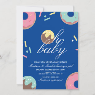 Oh Baby Shower Sweet Cake Pop Donut Invitación