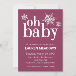 Oh Baby Snowflake Invitación Baby Shower