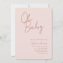 Oh Baby Soft Rubor Invitación Mínima Rosa