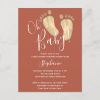Oh Baby Terracotta Baby Shower Invitación a la tar