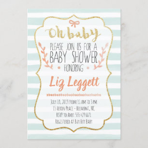 Oh Baby Watercolor Invitación a Baby Shower
