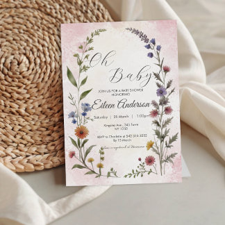 Oh Baby Wildflower Invitación a Baby Shower