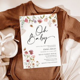 Oh Baby Wildflower Tema Invitación de Baby Shower