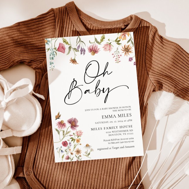 Oh Baby Wildflower Tema Invitación de Baby Shower (Subido por el creador)