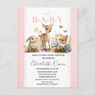Oh Baby Woodland Animals Invitación a Baby Shower 