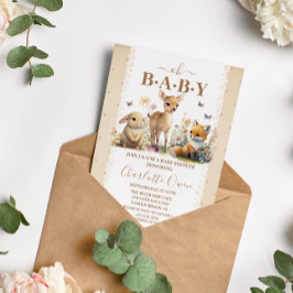 Oh Baby Woodland Animals Invitación de Baby Shower
