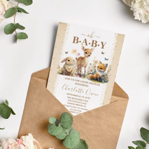 Oh Baby Woodland Animals Invitación de Baby Shower