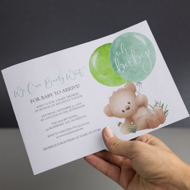 Oh Bear Bear y La Invitación De Baby Shower De Bee (Subido por el creador)