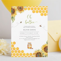 Oh Bebé Bee Honey Invitación Baby Shower