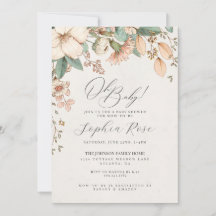 Oh bebé chica de flores silvestres rosadas bebé