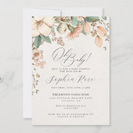 Oh bebé chica de flores silvestres rosadas bebé