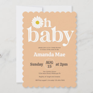 Oh Bebé, Daisy Baby Shower Invitación